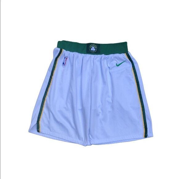 NBA X Nike Boston Celtics Basketball Shorts Medium White Green - Picture 6 of 9
